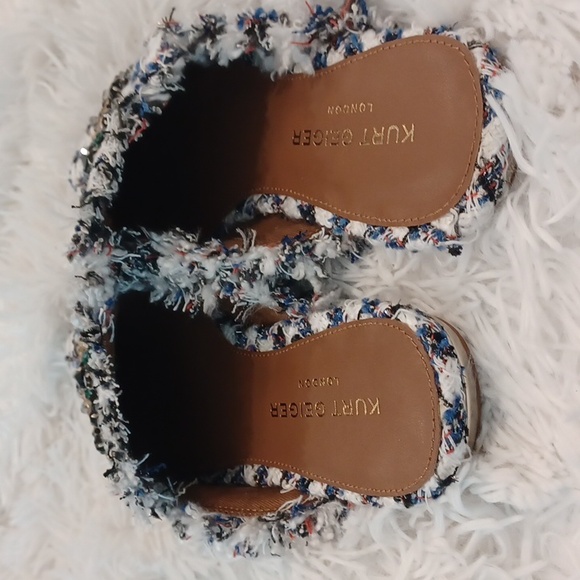 Kurt Geiger London Olive Eye Tweed Crystal Embellished Eye Mules SZ EU 38.5 NEW - Picture 6 of 9